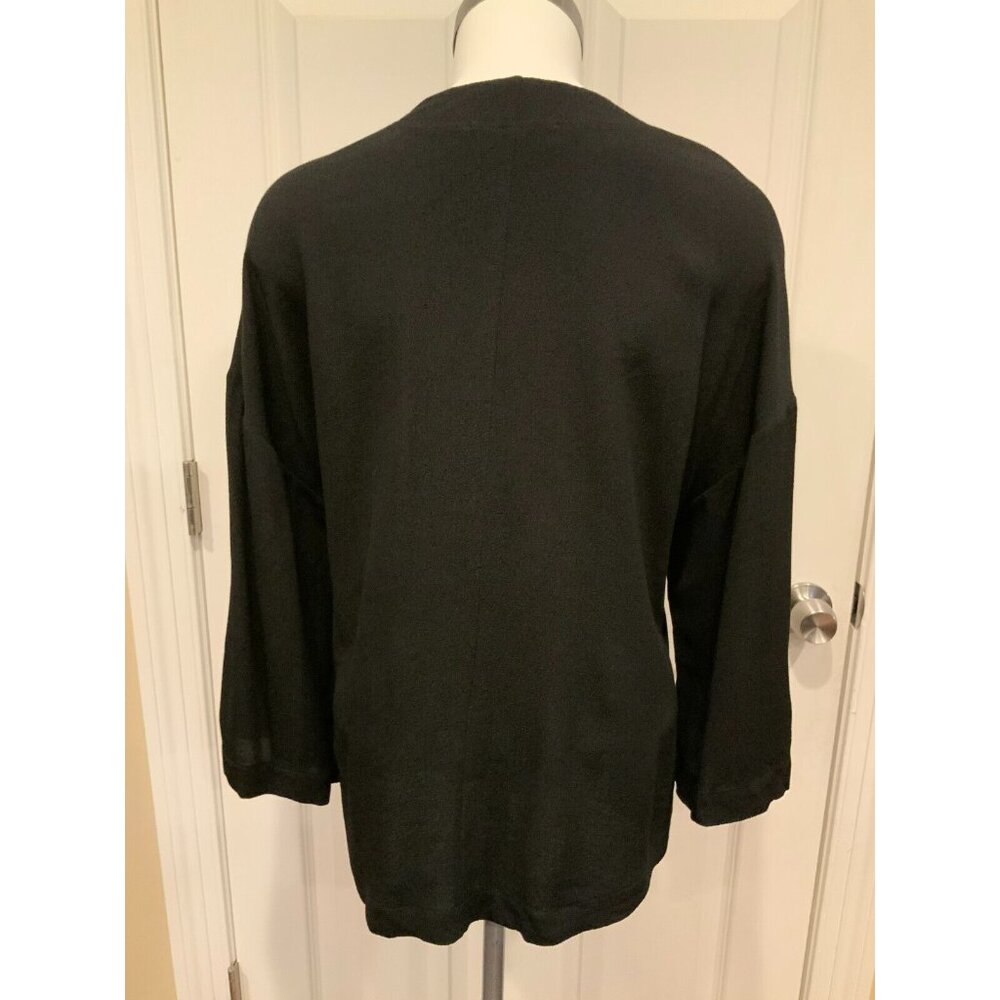IRO Black Blouse W/ Lace-Up Neckline W/ Wide Long Sleeves, Size 4 (US) 36 (FR) - Picture 7 of 9
